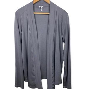 Splendid Women’s Gray Pima Jersey Cotton Draped Open-Front Waterfall Cardigan XL